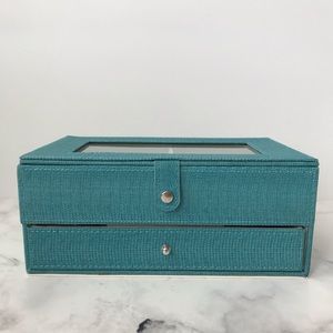 Blue snakeskin jewelry box